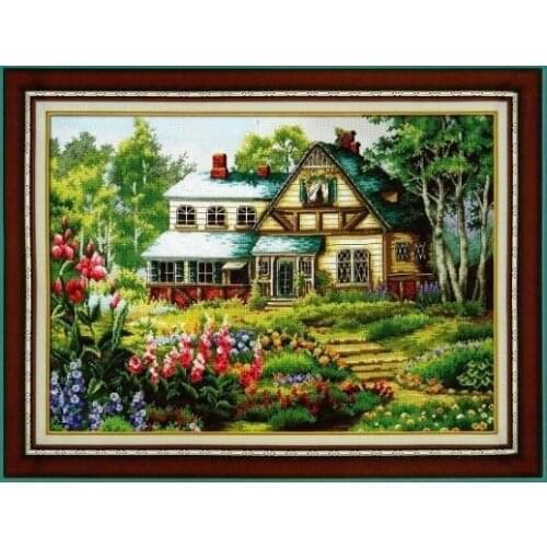 Top Quality beautiful lovely counted cross stitch kit house home cottage in the woods DOME 51231