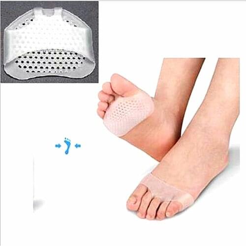 1Pair Silicone Insoles with Air Hole High Heel Shoes Slip Resistant Pain Relief Foot Care Forefoot Half Yard Invisible Gel Pads
