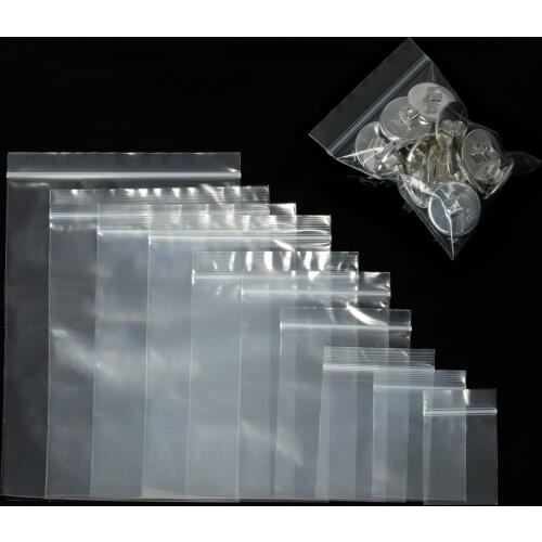 100pcs Transparent Self Sealing Zip Zipper Lock Plastic Bags Clear Ziplock Bags for Jewelry Package Packaging Sealing Bag