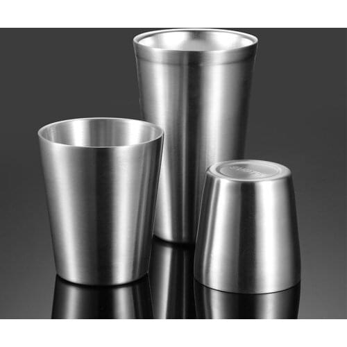 180ml/300ml/500ml 304 Stainless Steel Wine Glasses Portable Beer Key Chain Outdoor Cup Camping Whiskey Travel Set Home Mugs