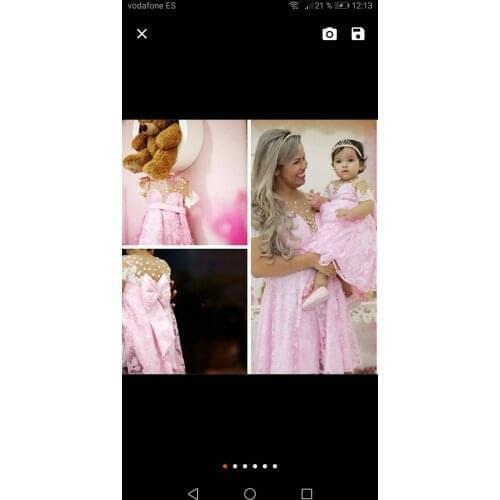 2020 Flower Girl Dress for Wedding Crystal Beads by hand First Communion Dresses for Girls Mother and Daughter Matchin Dress