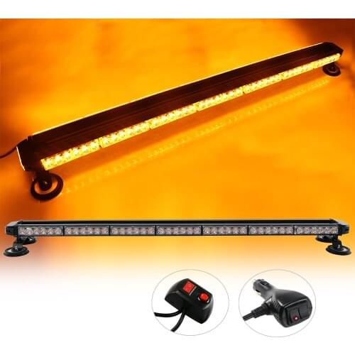 234W 38" Car Led Strobe Flash Warning Light Bar Roof Beacon Flashing Emergency Trucks Beacons Trailer Engineering Vehicle