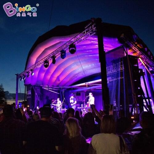 Free Shipping 7x5x4 Meters Black Inflatable Stage Tent / Inflatable Arched Tent / Inflatable Party Tent With Blower