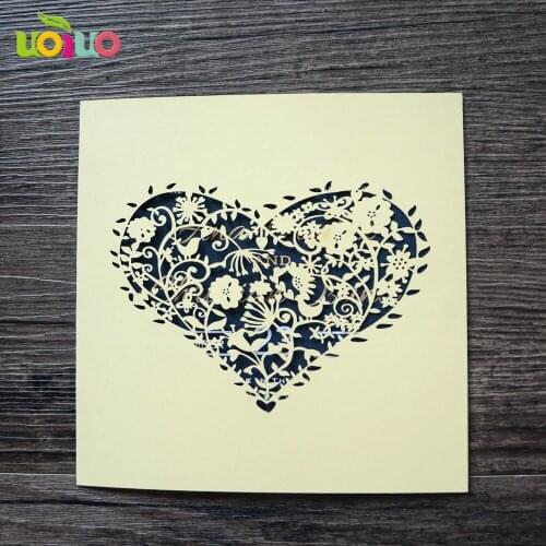 Free shipping 50set inc45 Golden Foil Flora Flowers Wedding Invitations Laser Cut Birthday Party Decoration Invited Card heart