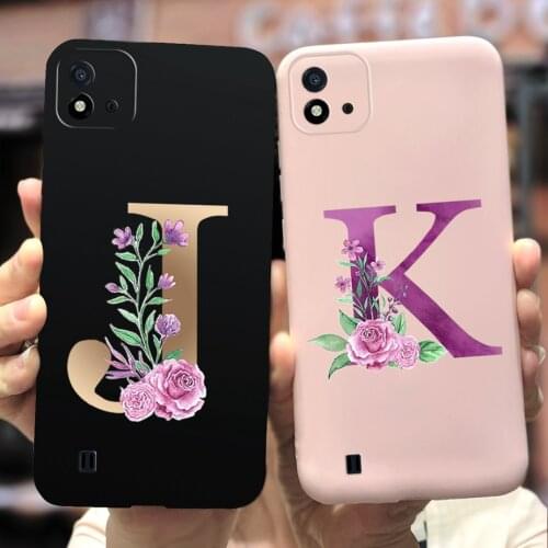 For Realme C20 Case 6.5'' Luxury Alphabet Letters Cover For Oppo Realme C20 C 20 Phone Fundas RealmeC20 Soft Silicone Case Coque