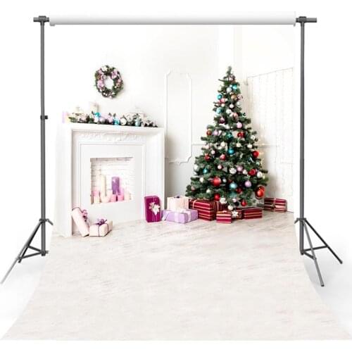 Avezano Backdrops Christmas Tree Winter Bell Candles Gifts Home Fireplace Wreath Decor Banner Photography Background Photozone