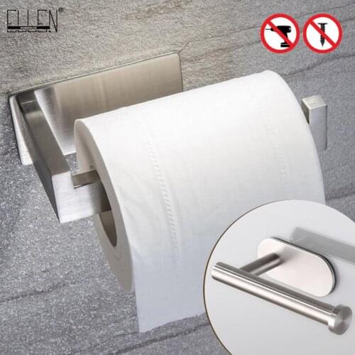 ELLEN Roll Toilet Paper Holder Punch-free Nickel Brushed Toilet Paper Holder Black Bathroom Accessories ELMM204