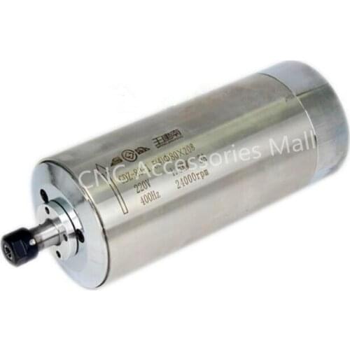 1.5kw D80*208mm water cooled spindle motor ER11 collet 24000rpm with 4 bearings
