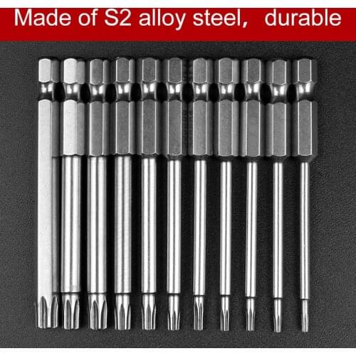 HOEN High Quality 11pcs 75mm S2 Steel Hex Torx Head Drill Screwdriver Set Bits Hand Tools Screw Driver Screwdrivers Kit Magnetic