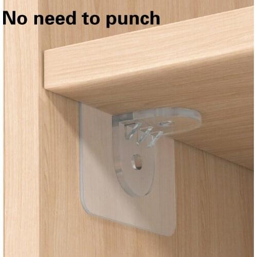 Adhesive Shelf Support Pegs Drill Free Nail Instead Holders Closet Kitchen Bathroom Cabinet Shelf Support Clips Wall Hangers