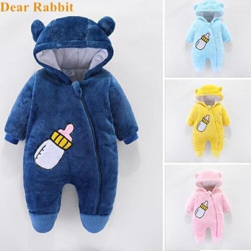2021 Newborn Baby onesie costume Winter Hoodie Clothes Girl 0-18m boys Jumpsuit christmas Romper warm clothing for kids Overall