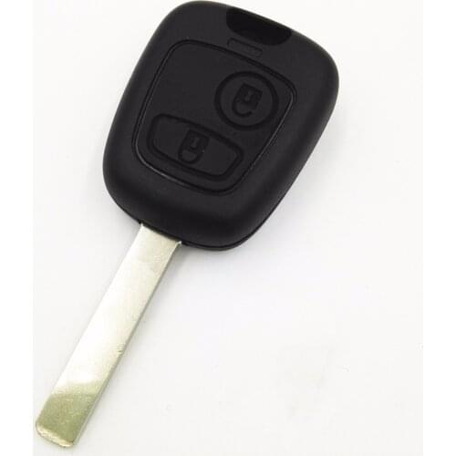 2 Button Remote Fob Case Cover Car Blank Key for Peugeot 307 407 Key Shell Housing Without Groove on Blade