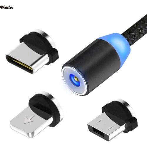 Magnetic Cable Micro USB Type C Plug Magnetic Charge Charger Cable for iPhone Huawei Samsung Android Mobile Phone 1m cable