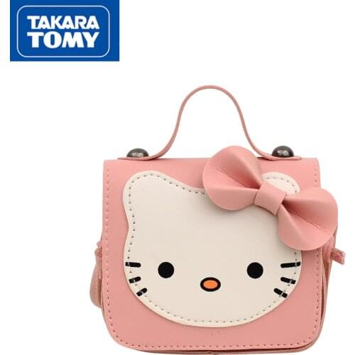 TAKARA TOMY Fashion Cute Cartoon Hello Kitty Messenger Bag Simple and Comfortable Waterproof Childrens Shoulder Handbag