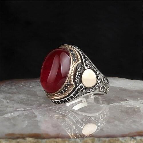 Semi Precious Paraiba Natural Gemstone 925 Sterling 925 K Silver Men 'S Ring