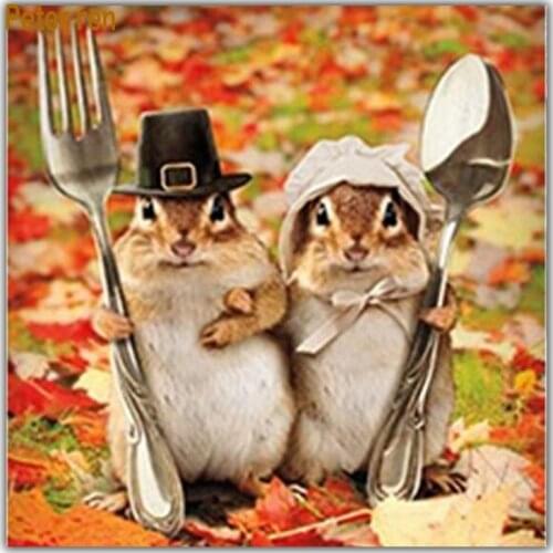 Peter ren Diy diamond painting cross stitch kits full diamond embroidery animals mouse square diamond mosaic pattern rhinestones