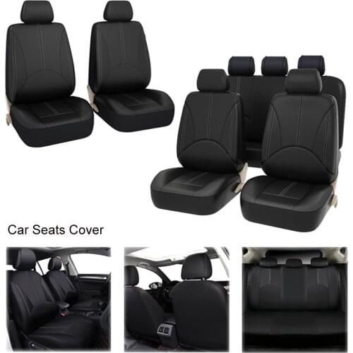 Universal Car Seat Covers Set PU Leather Car Seat Protector Interior Accessories Fit Most Cars Covers Wholesale Quick delivery