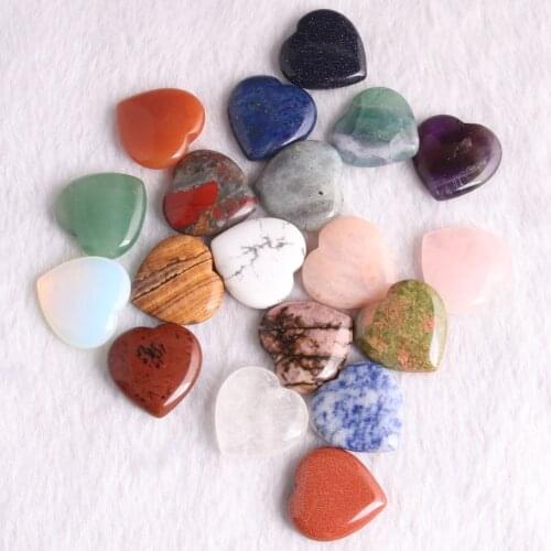 Wholesale 6pcs/lot Natural Heart Shaped Crystal Stones Gem Healing Stones Gifts Hand-polished Decor Decorative DIY