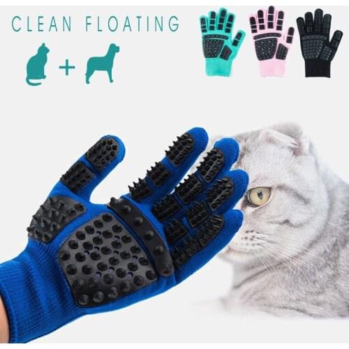Gentle Pet Glove Cat Grooming Glove Cat Hair Deshedding Brush Gloves Dog Comb For Cats Bath Clean Massage Hair Remover brushes