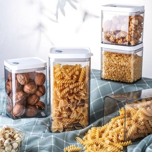 Transparent Square Moisture-Proof Food Storage Box Sealed Insect-Proof Container Kitchen Storage Organizer