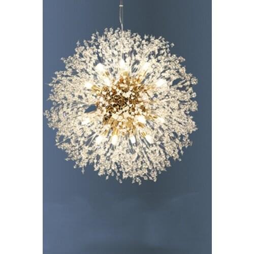 Dandelion Pendant lamp Modern Crystal Ball Pendant Lights clothing store crystal girl bedroom warm romantic Nordic lighting