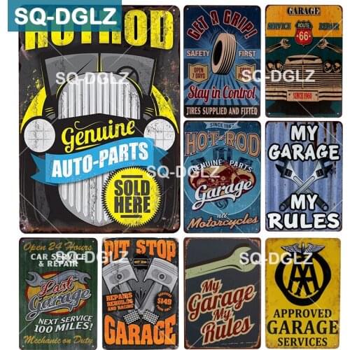 [SQ-DGLZ] Garage Metal Sign Vintage Tin Sign Repair Store Decor Plaque Crafts Home Decor Painting Art Poster