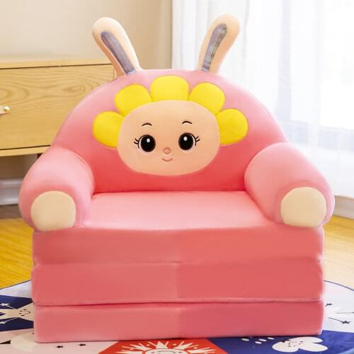 Three-layer Folding Kid Sofa Bed Nap Fashion Cartoon Crown Seat Cute Baby Stool Kindergarten Cushion Lazy Sofa Child Chair