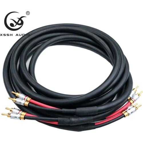 YIVO XSSH audio DIY HIFI Gold Plated banana plug 6 core OCC pure copper 18mm speaker cable Cord Wire