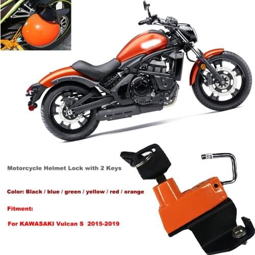 Motorcycle Helmet Lock Anti-theft Security Aluminum Alloy Mount Hook with 2 Keys For KAWASAKI Vulcan S 2015 2016 2017 2018 2019