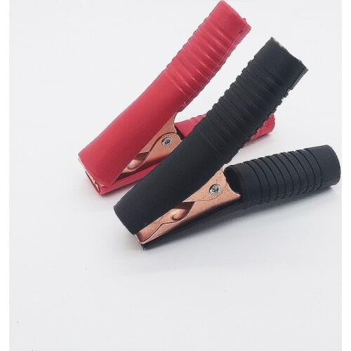 2PCS Car Battery Test Clamp 100A 85mm Crocodile Clips Power Test Alligator Clip Electrical Battery Clip For Wires Cable