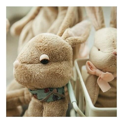 1 PC 40cm Sleepy Rabbit Plush Toys with Scarf Stuffed Animals for Easter Decorations Wild Bunny Cartoon Movice character Bunny
