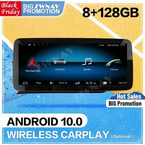 128G 12.3" Carplay Android 10 Screen For Mercedes-Benz C 2011 2012 2013 2014 2015 2016 GPS Video Radio Receiver Stereo Head Unit