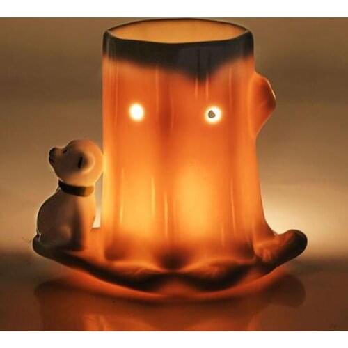 2pcs Aromatherapy Burner Hollow Essential Oil Lamp Bear Ceramic Burner Candle Holder for Bedroom Home Decor Gift for Friend