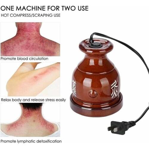 220V Electric Heating Vacuum Scraping Therapy Massage Guasha Machine Body Massager moxibustion beauty guasha moxa steam massage