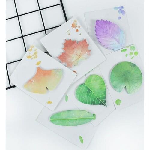 30 sheets/pack leaves shape Self-Adhesive Memo Pad Sticky Notes School Office Stationery Supplies Bookmark Planner Paper Sticker