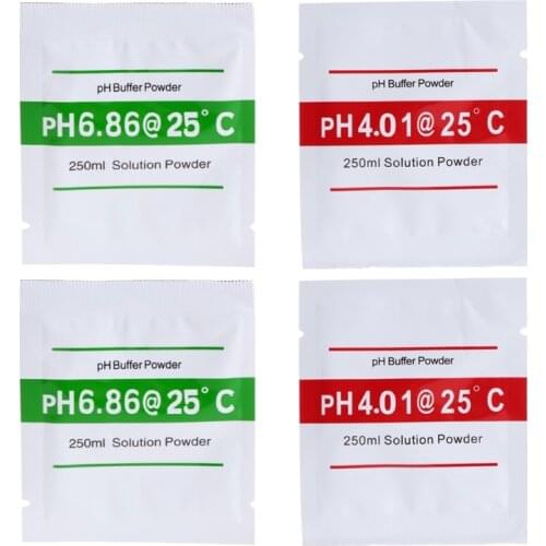 4 Pcs PH Buffer Solution Powder PH For Test Meter Measure Calibration 4.01 6.86