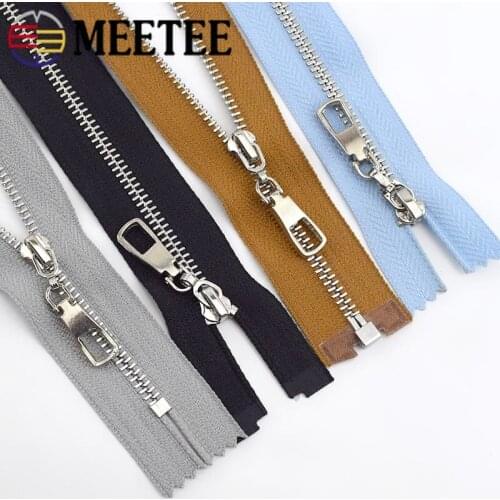 5/10pcs 20/30cm Close-End 40-70cm Open-End 3# Metal Zipper DIY Silver Tooth Coat Decoration Zip Garment Sewing Material ZA091