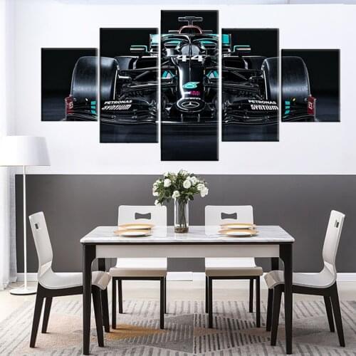 5 Pieces Pingzhi AMG Formula 1 w11 Car Canvas Frame Art Living Room Home Decor Artwork Wall Picture Print Painting Poster