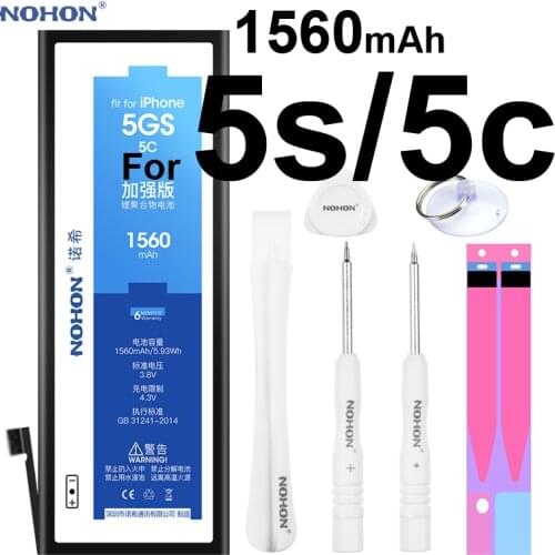 Nohon Battery For iPhone 5s 5c iPhone5s iPhone5c 5GS 1560mAh Capacity Li-polymer Bateria For Apple iPhone 5c 5c Batteries +Tools