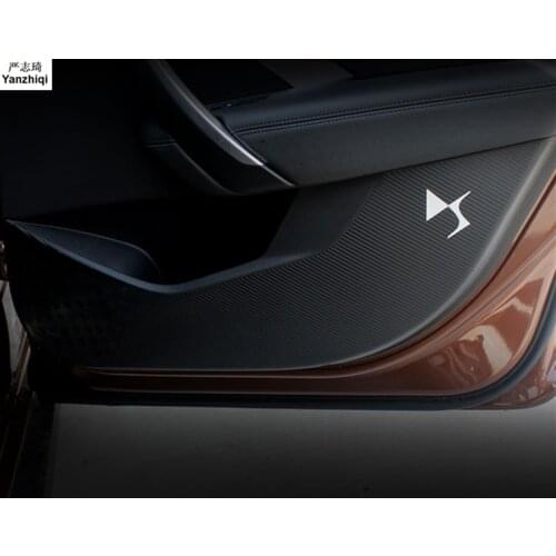 Free shipping 4pcs/set Anti kicking membrane of carbon fiber door panel protection film door for DS Spirit DS4S DS5 DS5LS DS6
