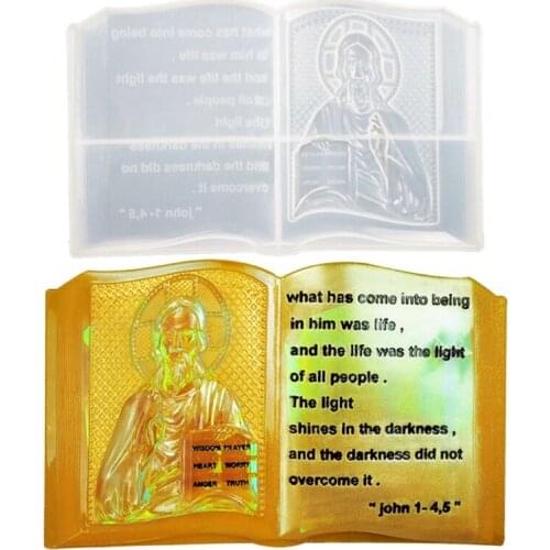 Bible 1-4 Chapters Silicone Mold Household Decoration Epoxy Resin Mould DIY Crafts Home Religious Ornaments Casting Tool