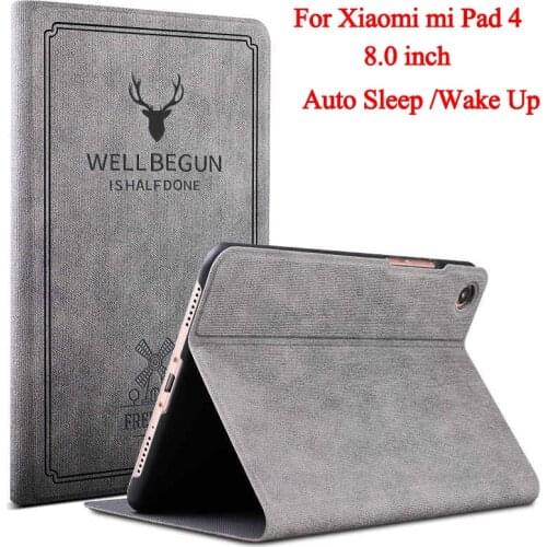 PU Leather Cover Case For Xiaomi Mi Pad 4 MiPad4 8 inch Protective Tablet Case for xiaomi Mi Pad4 Mipad 4 8.0" case cover fundas