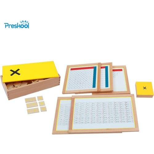 Montessori Kids Toy Baby Wood Multiplication Working Charts Box of Multiplic Equations Education Preschool Brinquedos Juguets