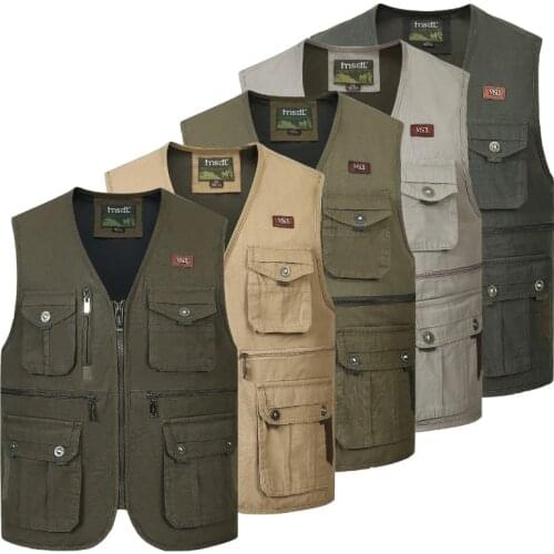 Men Large Size XL-4XL Motorcycle Casual Vest Male Multi-Pocket Tactical Fashion Waistcoats High Quality Overalls vest