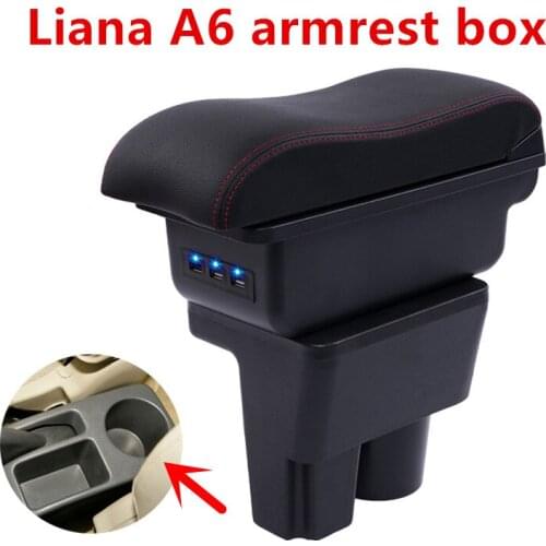 For Suzuki Liana A6 armrest box central Store Aerio content box with cup holder ashtray decoration products With USB interface