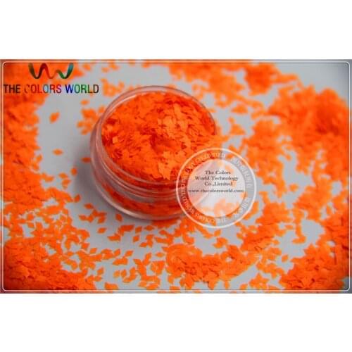 DN-6 Resistant Neon Orange Red Color Diamond Shape Glitter for Nail Polish and DIY decoration 1Pack =50g