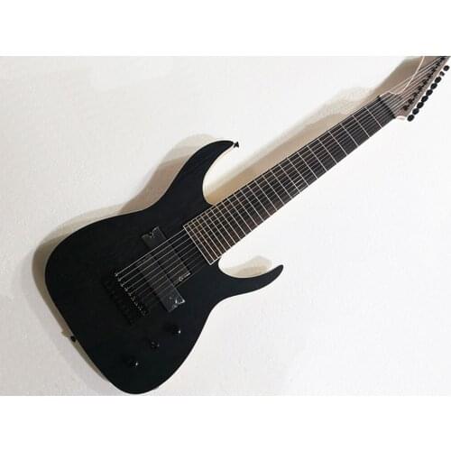 Factory Outlet- 9 Strings Matte Black Electric Guitar with 24 Frets,Rosewood Fingerboard