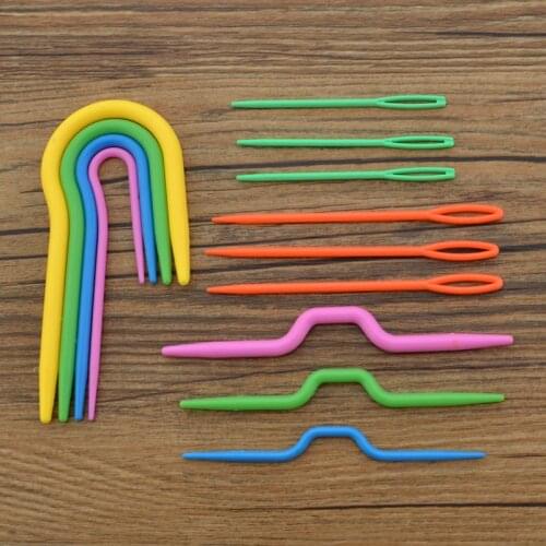 ZOTOONE Curved Crochet Hooks Plastic Knitting Needles for Manual Scarf Sweater DIY U-shaped Twist Weaving Tool Sewing Accessory