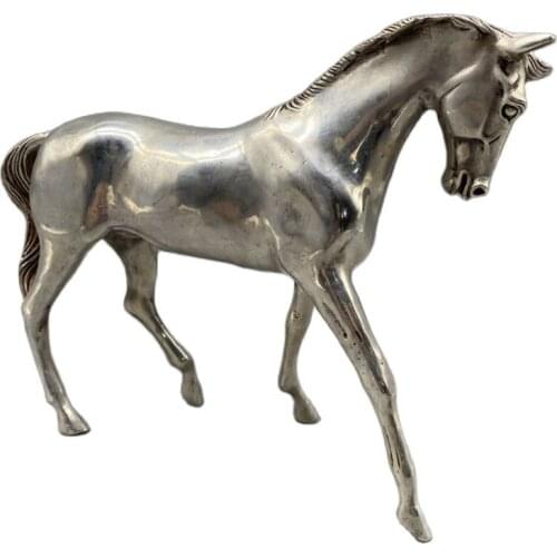 Chinese Old Tibet Silver Carving Horse