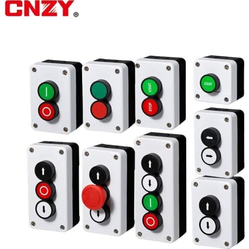 Button switch power control box emergency stop start stop 22mm waterproof surface mounted self-locking self-resetting indicator